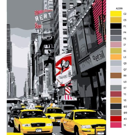 Návod pro malování podle čísel New York taxi