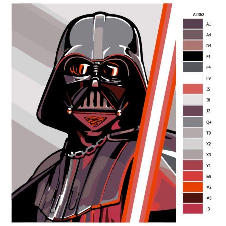 Návod pro malování podle čísel Vader