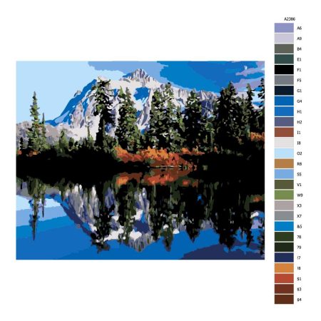 Návod pro malování podle čísel Horské jezero