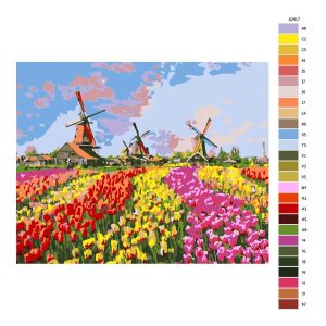 Návod pro malování podle čísel Amsterdamské mlýny