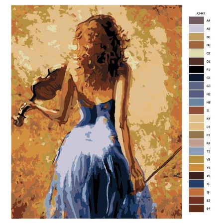 Návod pro malování podle čísel Virtuózka s houslemi