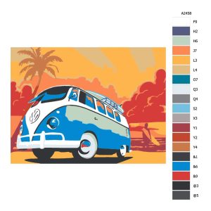 Návod pro malování podle čísel S VW na cestách