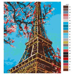 Návod pro malování podle čísel Tyčící se Eiffelova věž