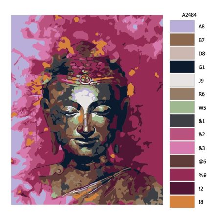 Návod pro malování podle čísel V poklidu Buddha