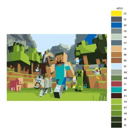Návod pro malování podle čísel Minecraft 02