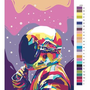 Návod pro malování podle čísel Astronaut v duze