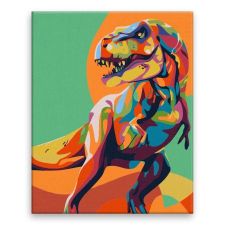 Malování podle čísel Barevný dinosaurus