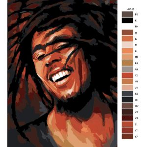 Návod pro malování podle čísel Bob Marley