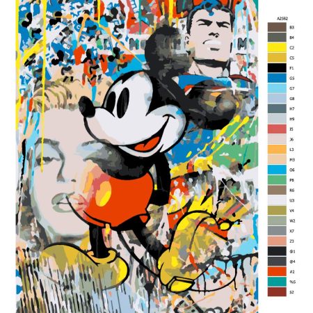 Návod pro malování podle čísel Mickey Mouse