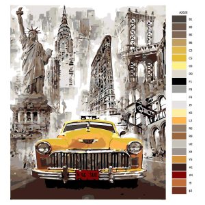 Návod pro malování podle čísel Taxi v New Yorku