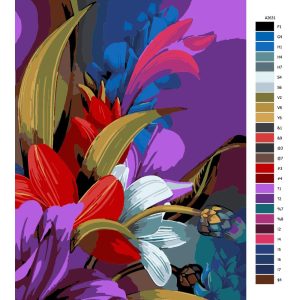 Návod pro malování podle čísel Barevné lilie