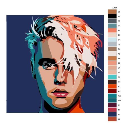 Návod pro malování podle čísel Justin Bieber