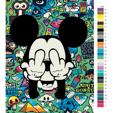 Návod pro malování podle čísel Mickey Mouse 03
