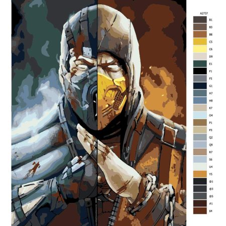 Návod pro malování podle čísel Mortal Kombat 02