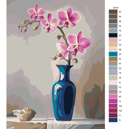 Návod pro malování podle čísel Orchidej