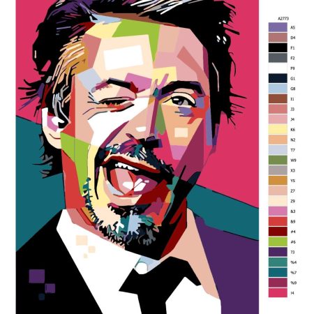 Návod pro malování podle čísel Robert Downey