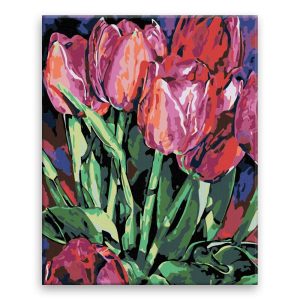 Malování podle čísel Růžové tulipány 02