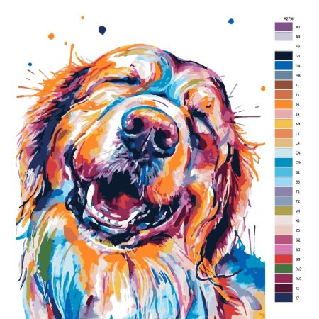 Návod pro malování podle čísel Spokojený pes