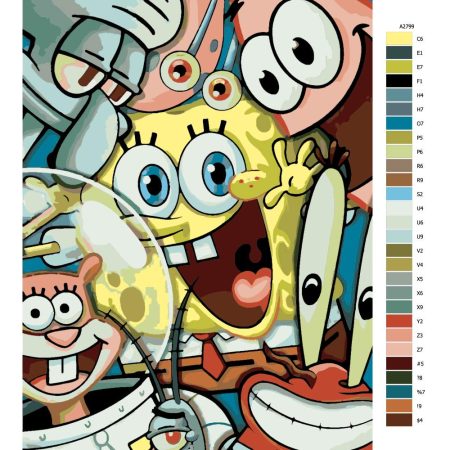 Návod pro malování podle čísel Spongebob 01