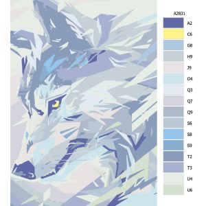 Návod pro malování podle čísel Vlk ve vánici