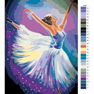Návod pro malování podle čísel Baletka při tanci