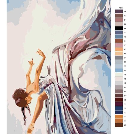 Návod pro malování podle čísel Baletka při tanci 2