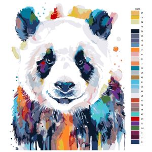 Návod pro malování podle čísel Panda v barvách