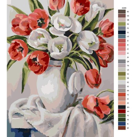 Návod pro malování podle čísel Váza s tulipány 04