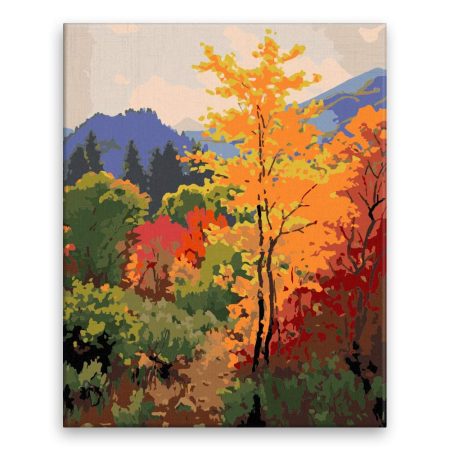 Malování podle čísel Podzim v lese 02