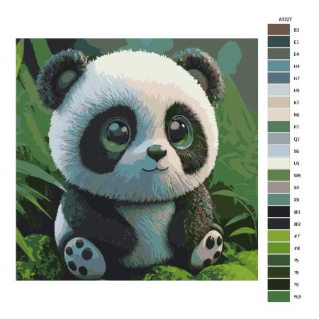 Návod pro malování podle čísel Plyšová panda