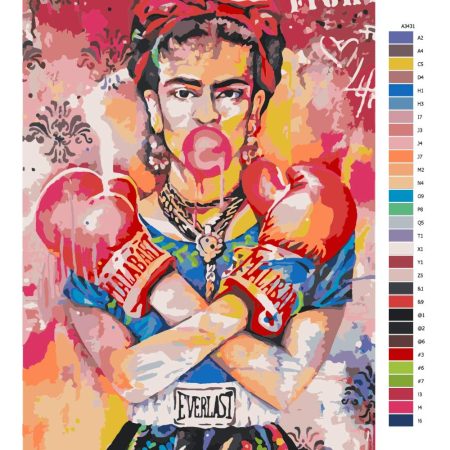 Návod pro malování podle čísel Frida Kahlo
