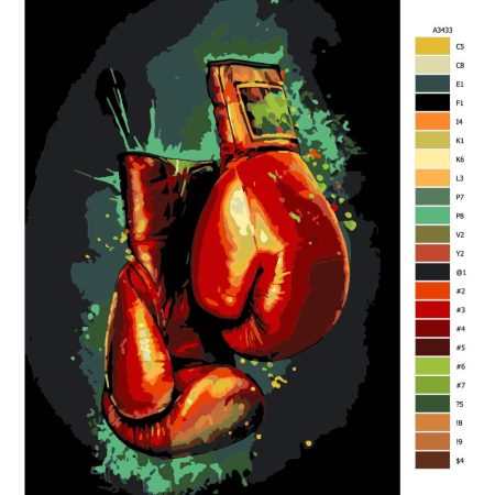 Návod pro malování podle čísel Boxerské rukavice