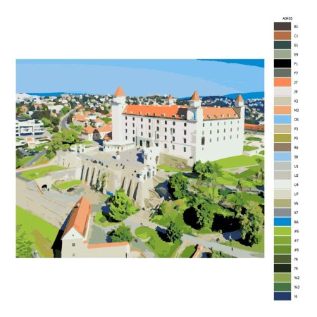 Návod pro malování podle čísel Bratislavský hrad