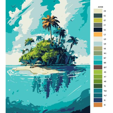Návod pro malování podle čísel Opuštěný ostrov
