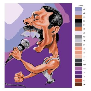 Návod pro malování podle čísel Freddie Mercury 06