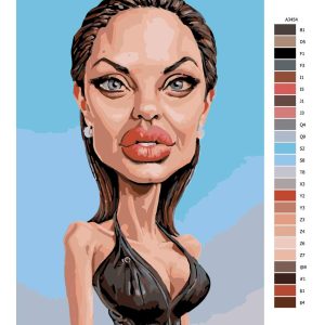 Návod pro malování podle čísel Angelina Jolie