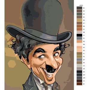 Návod pro malování podle čísel Charlie Chaplin