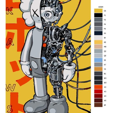 Návod pro malování podle čísel Robot