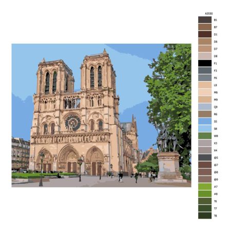 Návod pro malování podle čísel Notre Dame 02