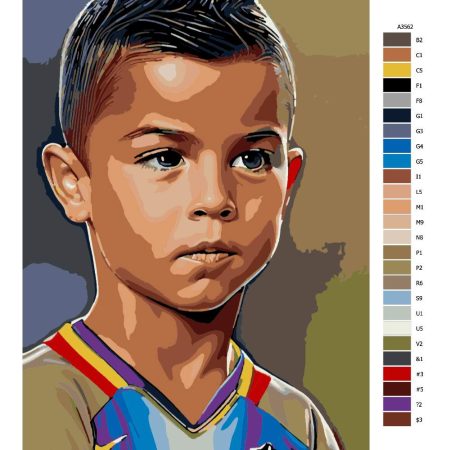Návod pro malování podle čísel Malý Ronaldo