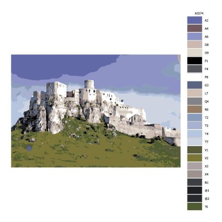 Návod pro malování podle čísel Spišský hrad