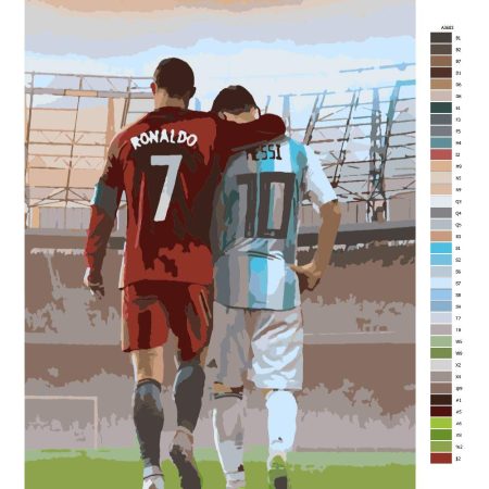 Návod pro malování podle čísel Ronaldo and Messi