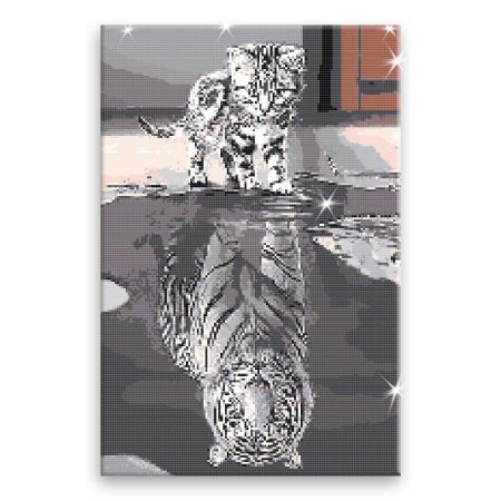 Diamantové malování Kočka vs tiger