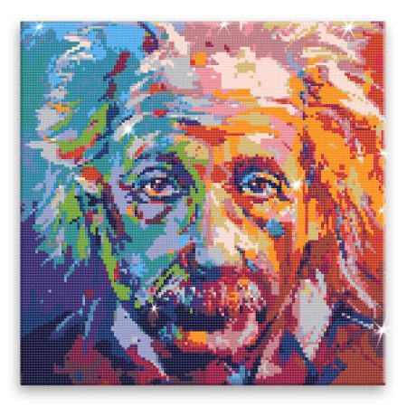 Diamantové malování Albert Einstein v barvách