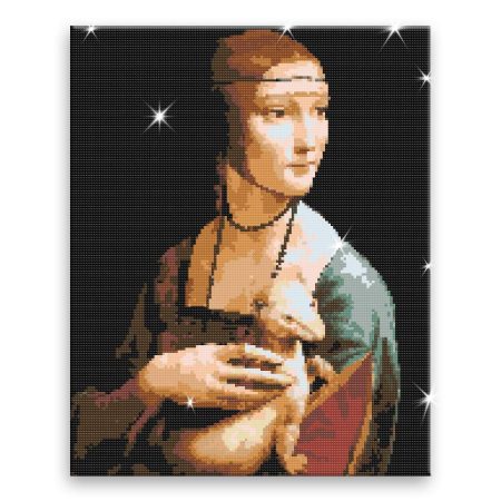 Diamantové malování Dáma s hranostajem Leonardo da Vinci
