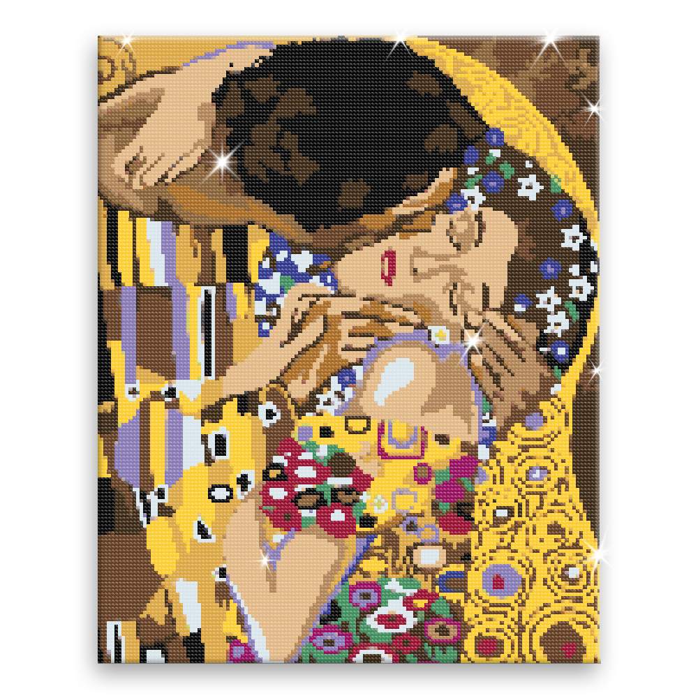 Diamantové malování Detail Polibek Gustav Klimt