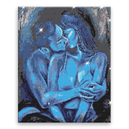 Diamantové malování Romantika v modrém