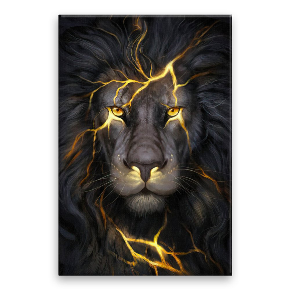 Fotoobraz na plátně Lev s blesky