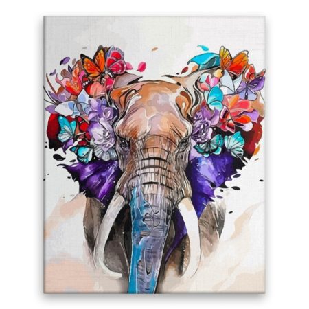 Fotoobraz na plátně Slon s motýli