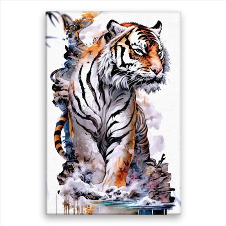Fotoobraz na plátně Tygr na břehu